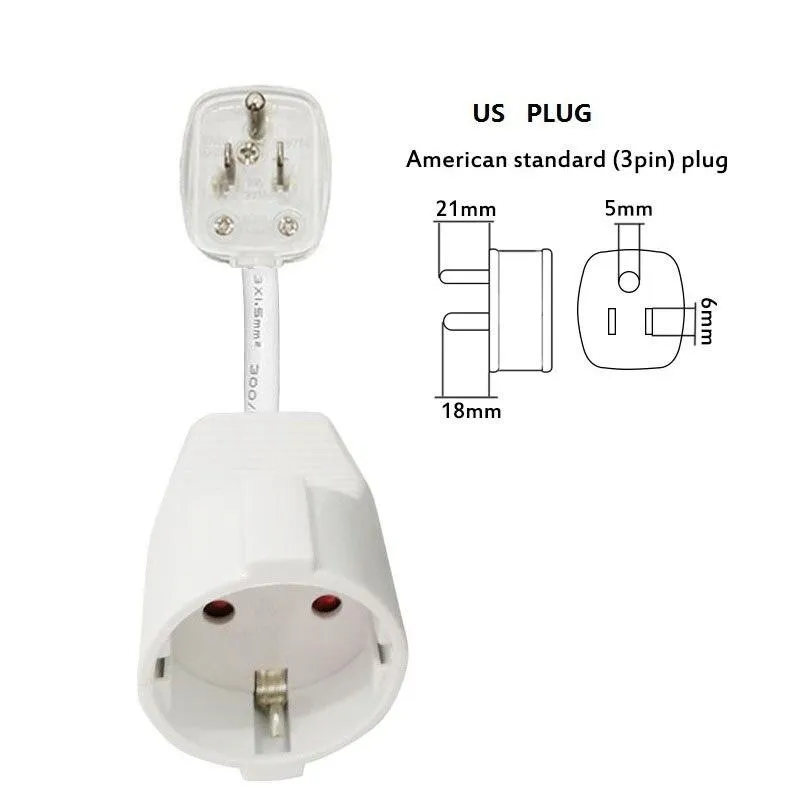 Power Extension Cord Male Plug to Female Socket Adapter Power Cable Conversion For 3000W wire core 13/16A