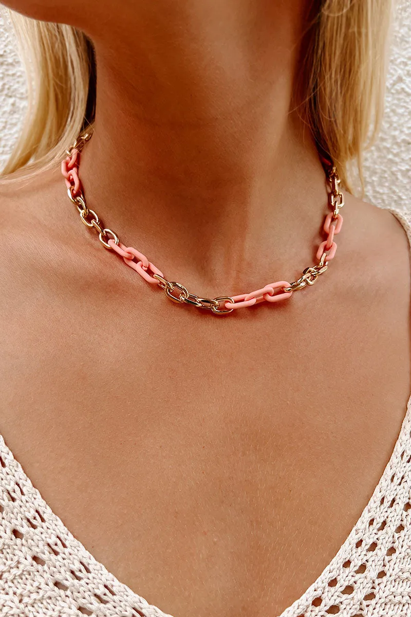 "Yanking My Chain" Choker Necklace (Pink)