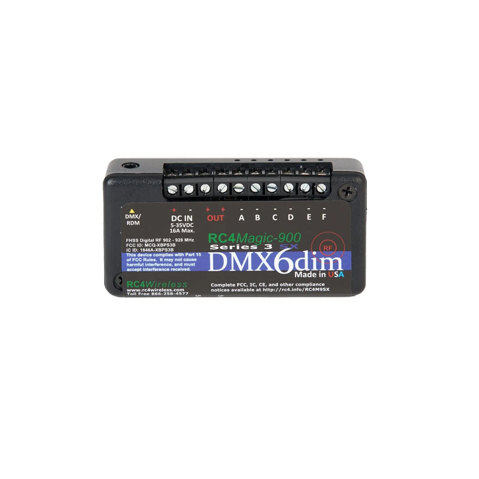 RC4M-900SX DMX6dim 6-Channel Wireless Dimmer