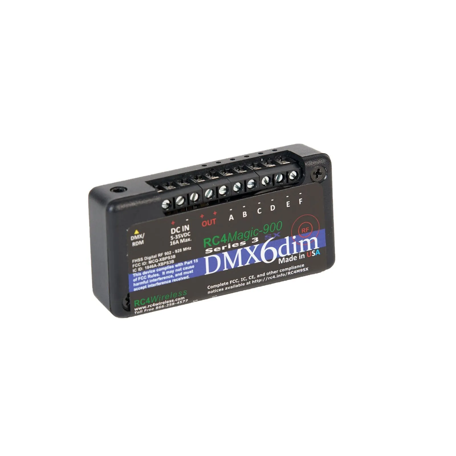 RC4M-900SX DMX6dim 6-Channel Wireless Dimmer