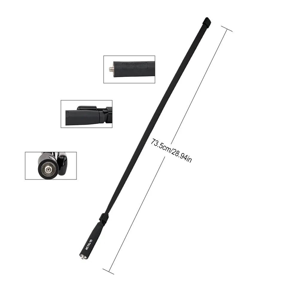 Retevis HA02 Foldable Tactical Antenna SMA-F/M Walkie-Talkie Antenna For Baofeng UV5R UV82 BF888S HD1 Walkie Talkie For Prepper