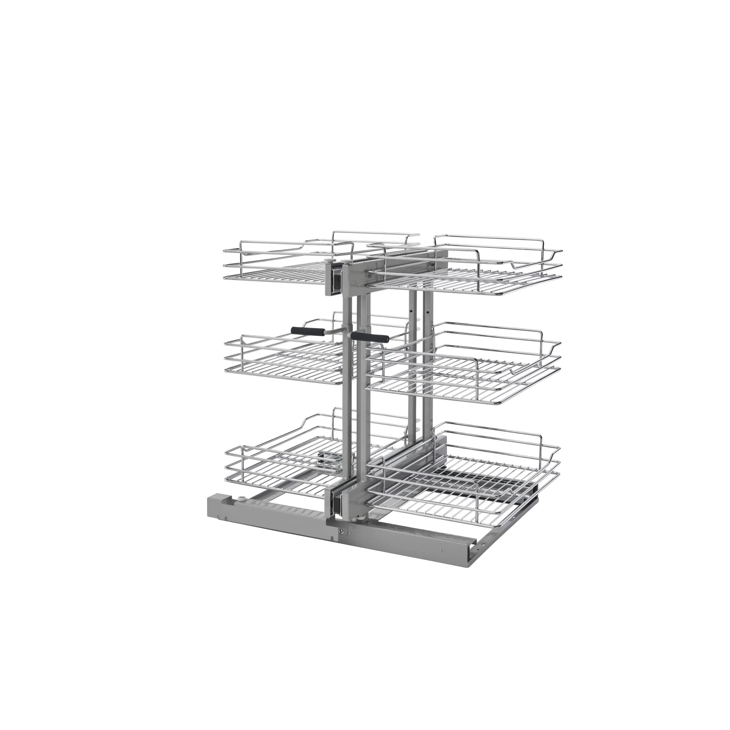 Rev-A-Shelf / 5PSP3-15SC-CR / Steel 3-Tier Pullout Organizer for Blind Corner Cabinets w/ Soft-Close