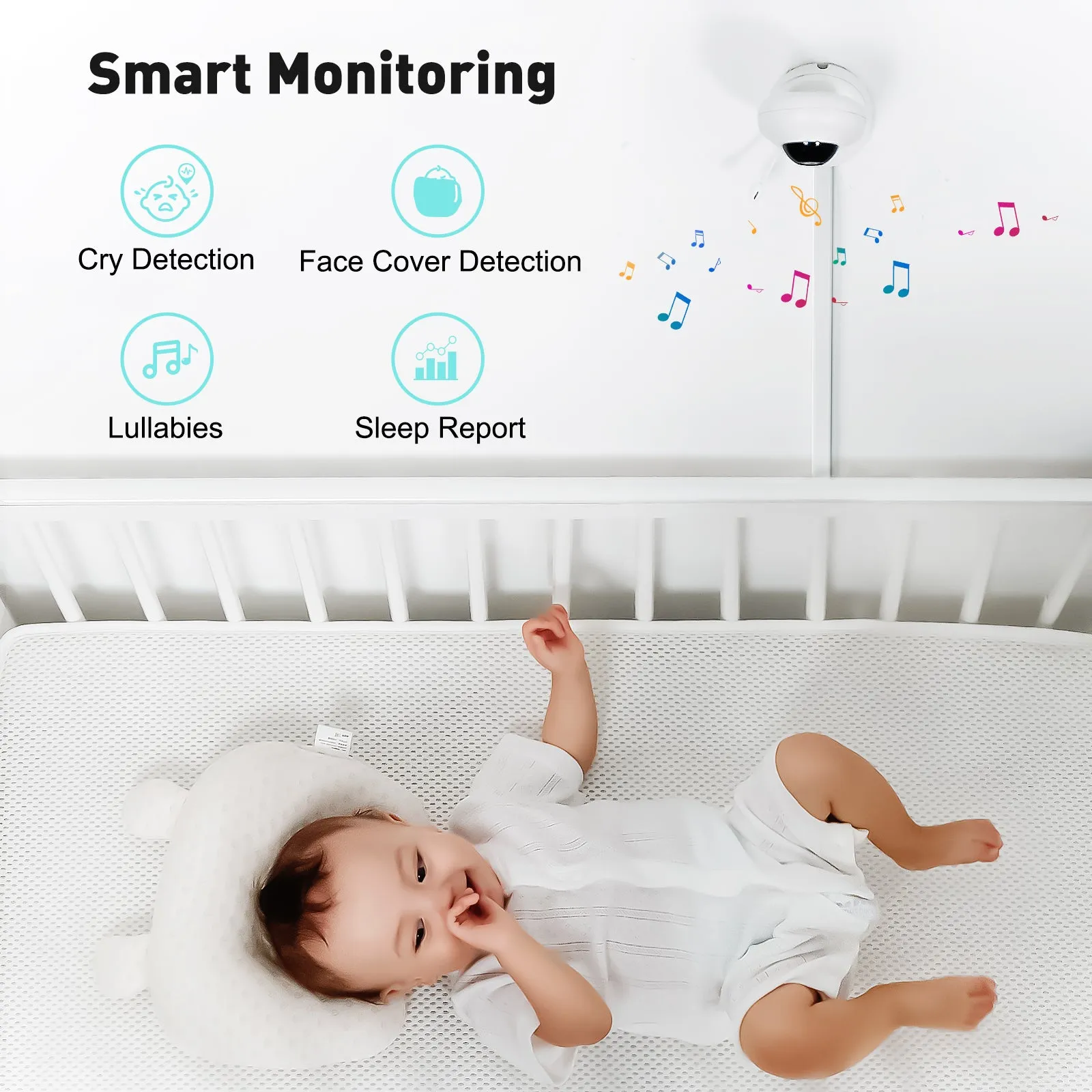 Simyke Smart Baby Monitor: 1080P Camera   3.5” LCD Display, Smartwatch Connectivity