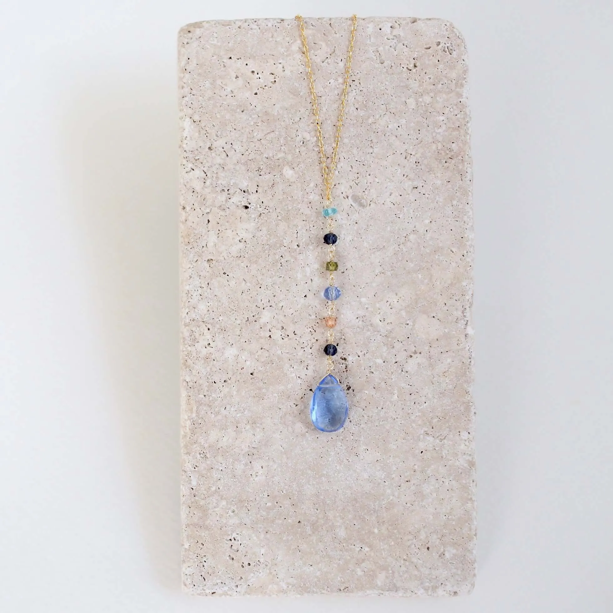 Sky Blue Quartz Yoga Pendant Necklace