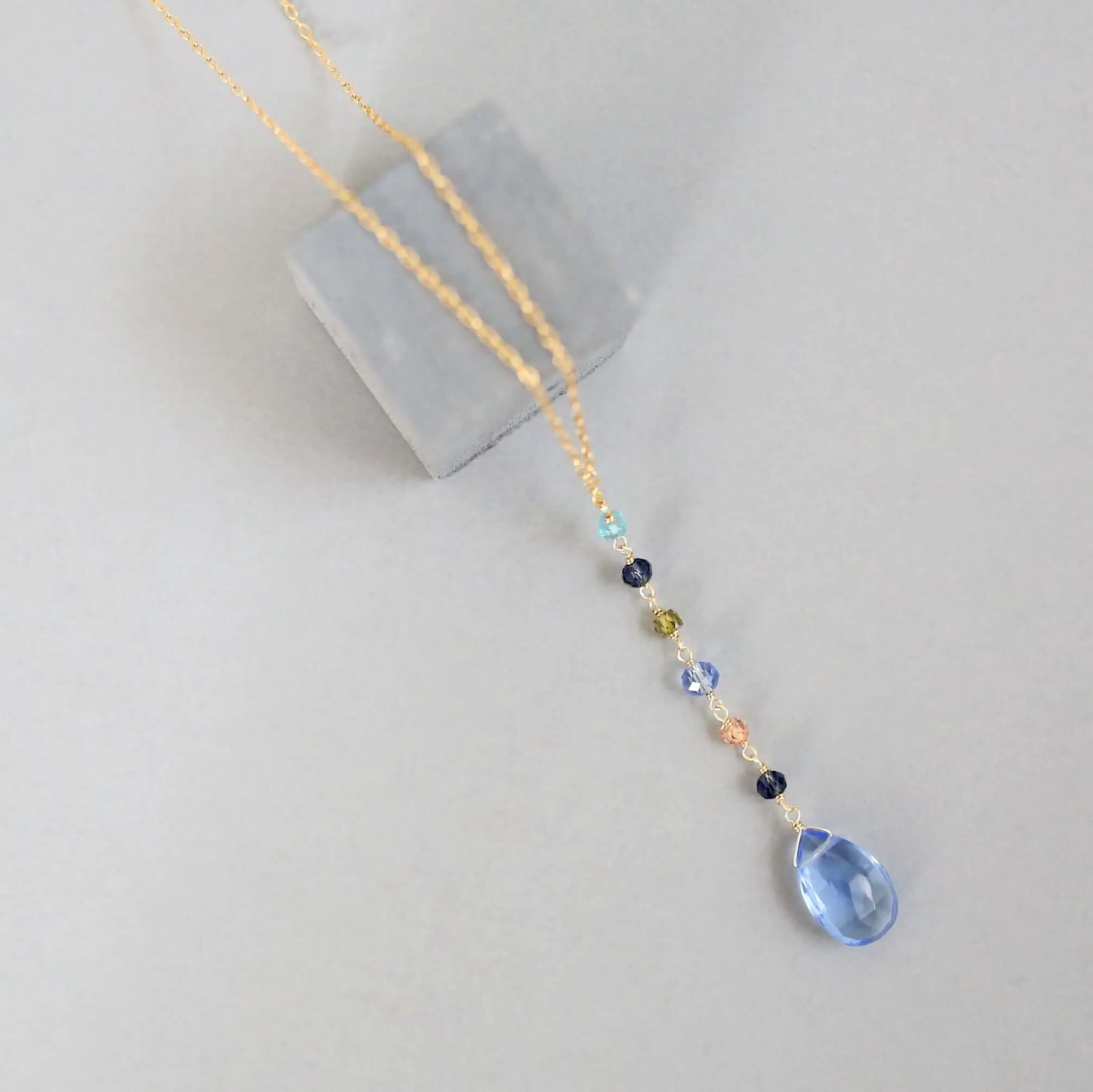 Sky Blue Quartz Yoga Pendant Necklace