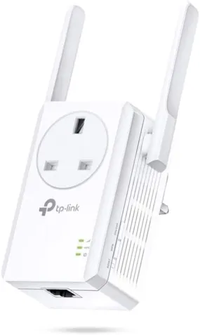 TP-LINK (TL-WA860RE) 300Mbps Wall-Plug Wifi Range Extender, AC Passthrough, 1 LAN