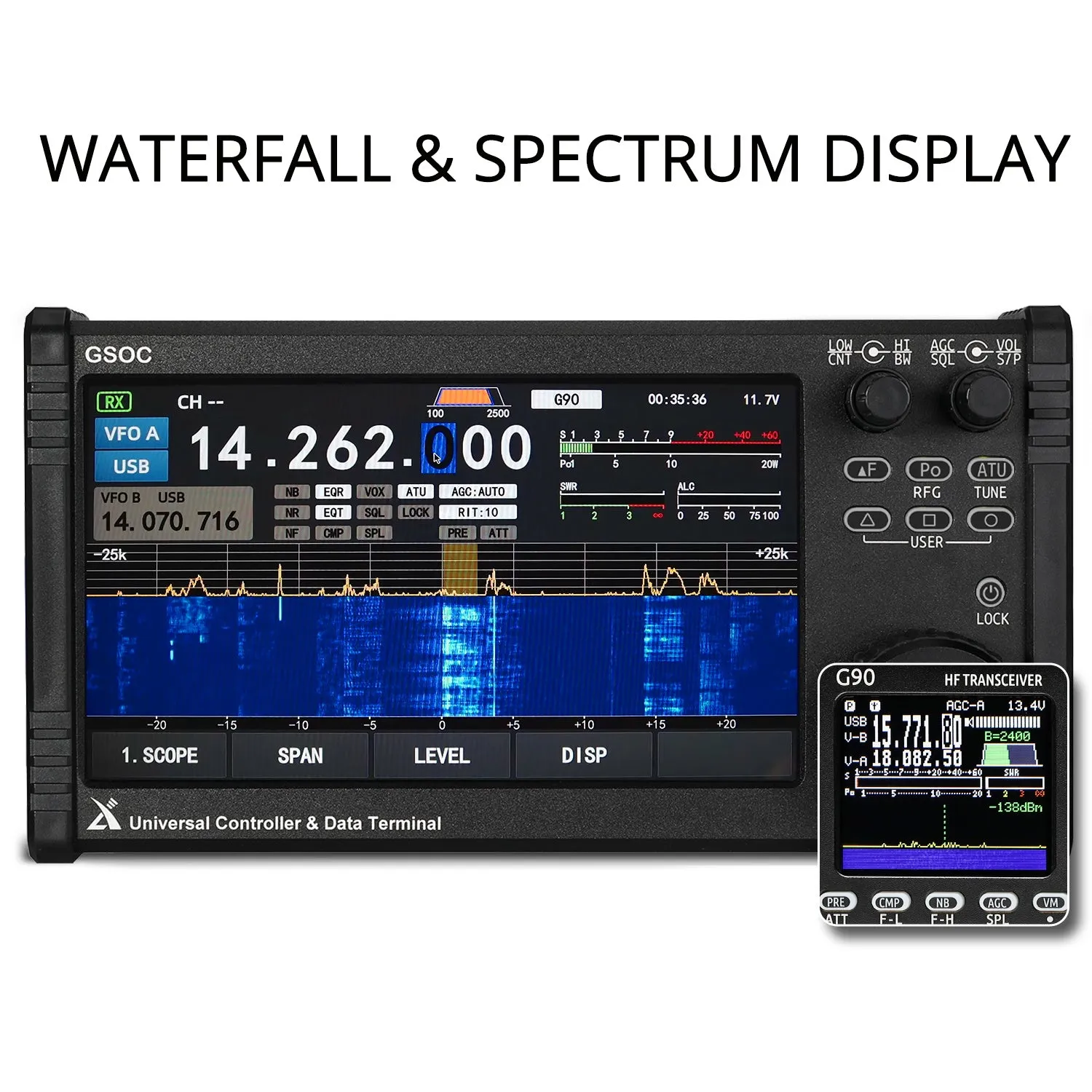 Xiegu GSOC Remote Controller | Touch Screen | Spectrum & Waterfall Display